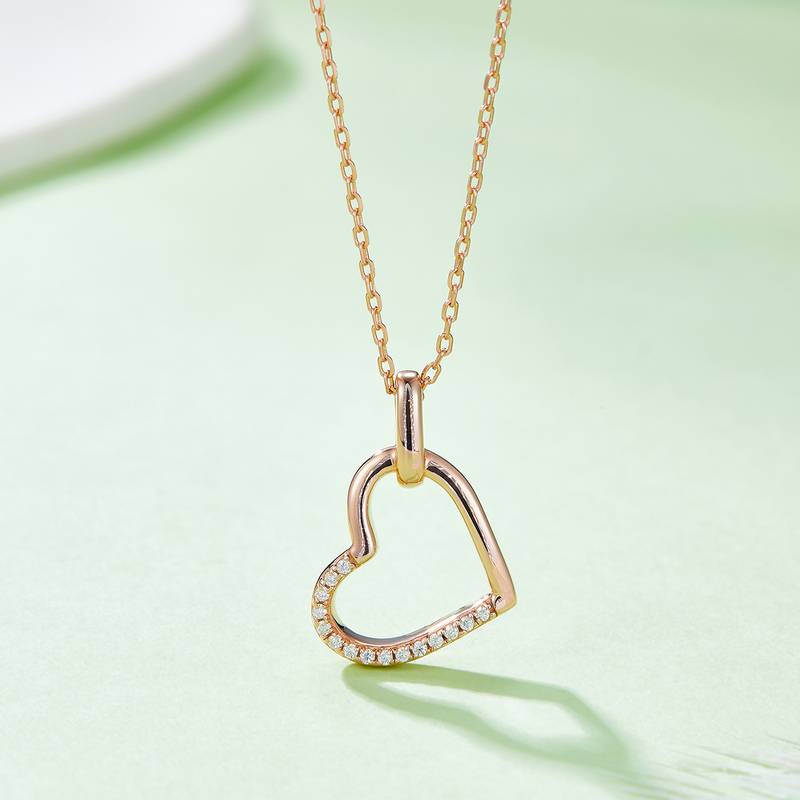 炫芯爱心PendantS925银Moissanite厘石D级0.1ct